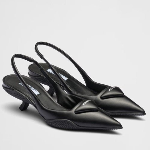 Cheap Reps Prada Slingback Pumps in Black Padded Leather