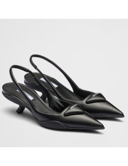Cheap Reps Prada Slingback Pumps in Black Padded Leather