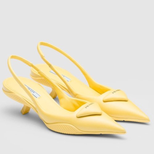 Cheap Reps Prada Slingback Pumps in Yellow Padded Leather