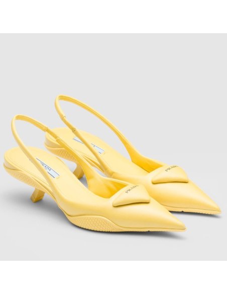 Cheap Reps Prada Slingback Pumps in Yellow Padded Leather