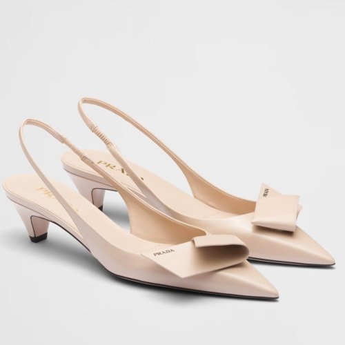 Cheap Reps Prada Slingback Pumps 45mm in Powder Brushed Leather