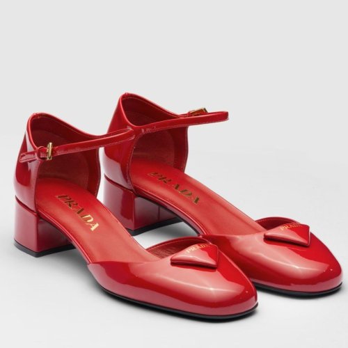 Cheap Reps Prada Pumps 35mm in Red Patent Leather