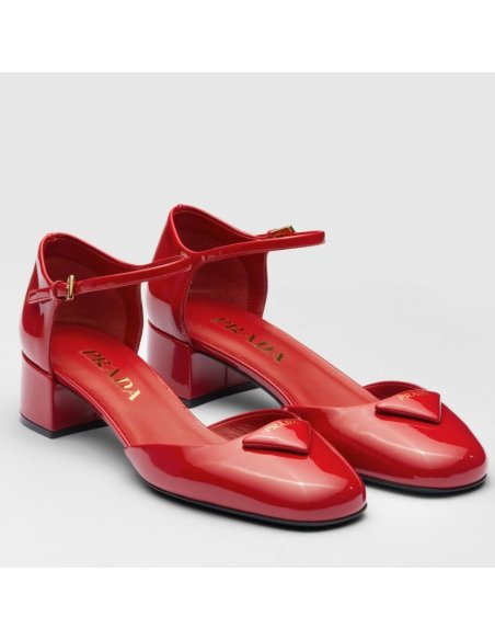 Cheap Reps Prada Pumps 35mm in Red Patent Leather