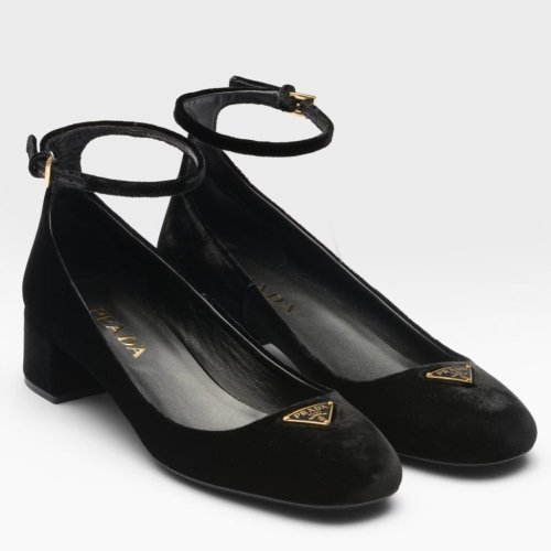 Cheap Reps Prada Pumps 35mm in Black Velvet