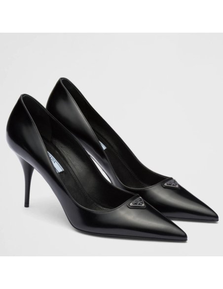Cheap Reps Prada Pumps 85mm In Black Brushed Leather