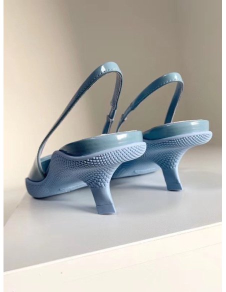 Cheap Reps Prada Slingback Pumps In Light Blue Brushed Leather