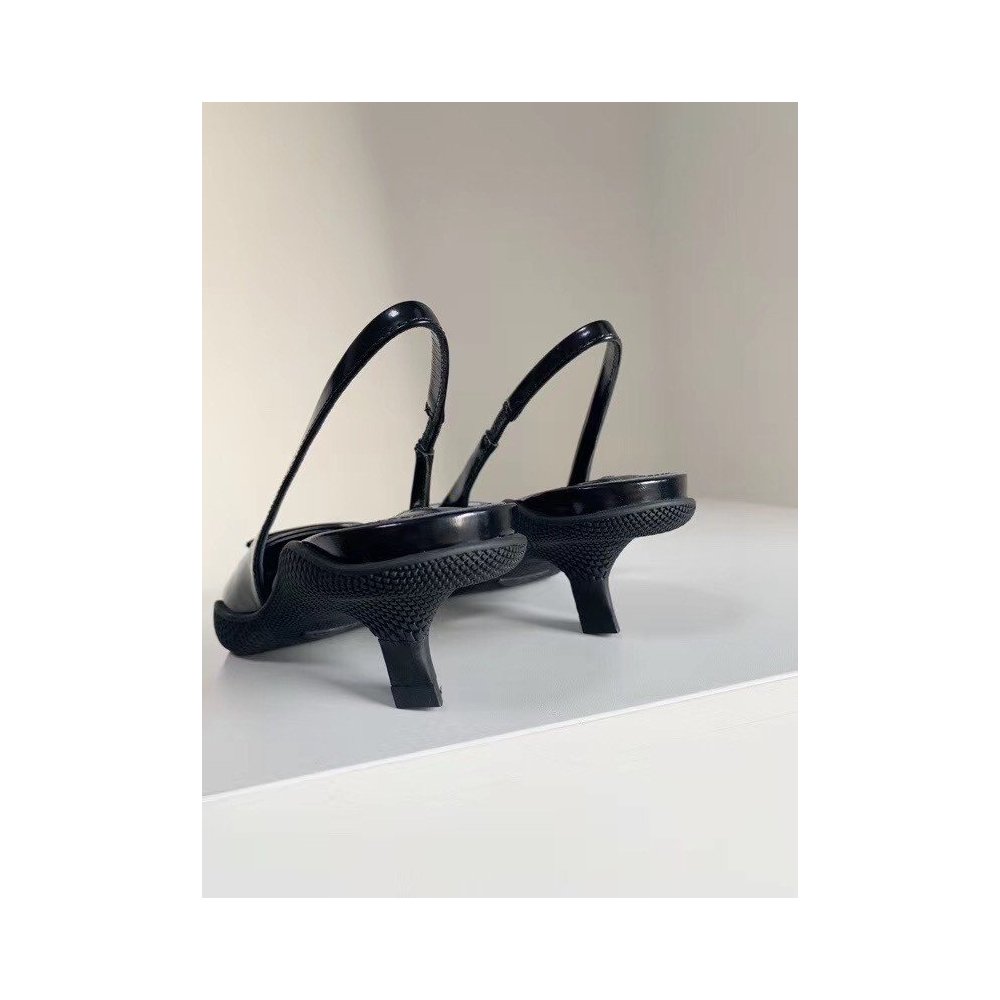 Cheap Reps Prada Slingback Pumps In Black Brushed Leather