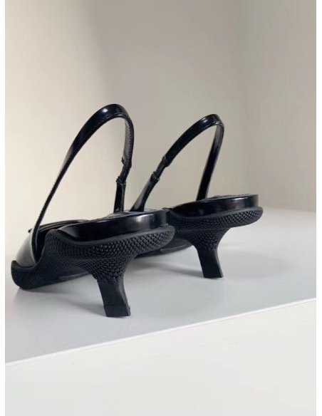 Cheap Reps Prada Slingback Pumps In Black Brushed Leather