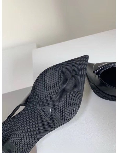 Cheap Reps Prada Slingback Pumps In Black Brushed Leather