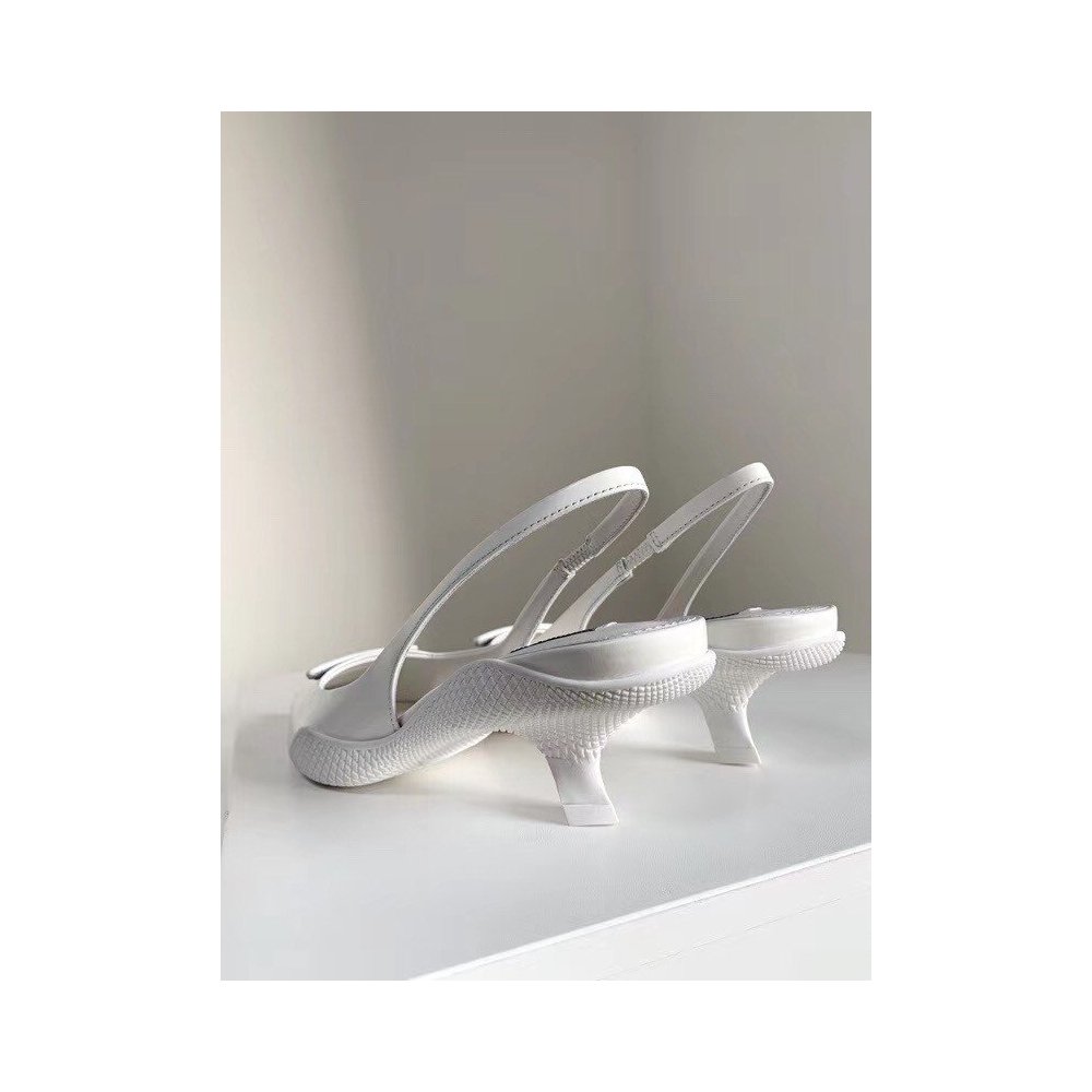 Cheap Reps Prada Slingback Pumps In White Brushed Leather