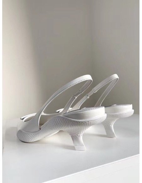 Cheap Reps Prada Slingback Pumps In White Brushed Leather
