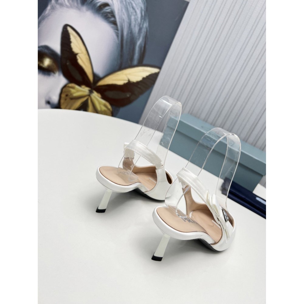 Cheap Reps Prada Slingbacks Pumps 45mm In White Patent Leather