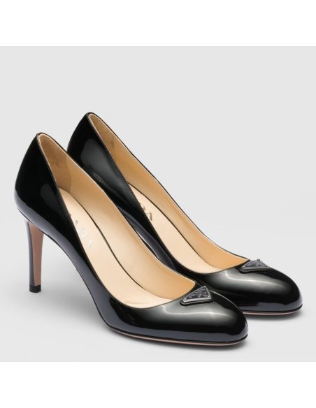 Cheap Reps Prada Pumps 85mm In Black Patent Leather