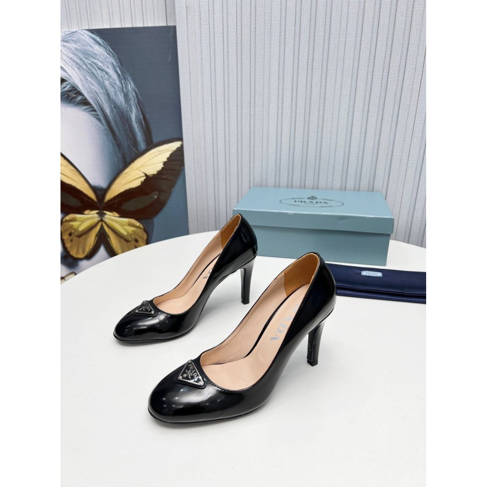 Cheap Reps Prada Pumps 85mm In Black Patent Leather