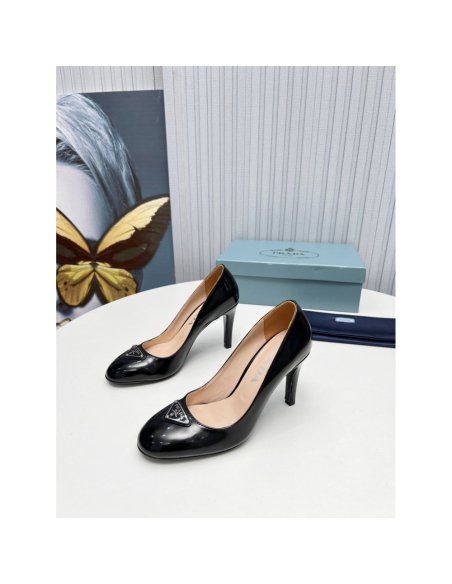 Cheap Reps Prada Pumps 85mm In Black Patent Leather