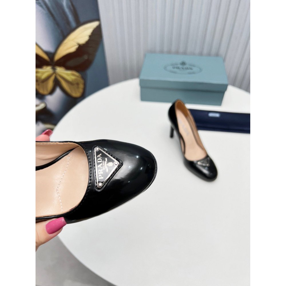 Cheap Reps Prada Pumps 85mm In Black Patent Leather