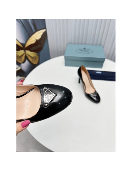 Cheap Reps Prada Pumps 85mm In Black Patent Leather