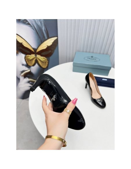 Cheap Reps Prada Pumps 85mm In Black Patent Leather