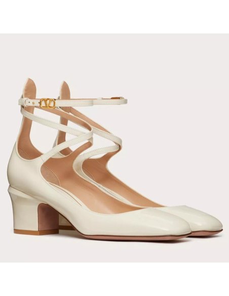 Cheap Reps Valentino Garavani Tan-Go Pumps 60mm In White Patent Leather
