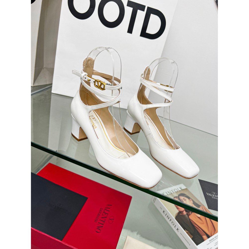 Cheap Reps Valentino Garavani Tan-Go Pumps 60mm In White Patent Leather
