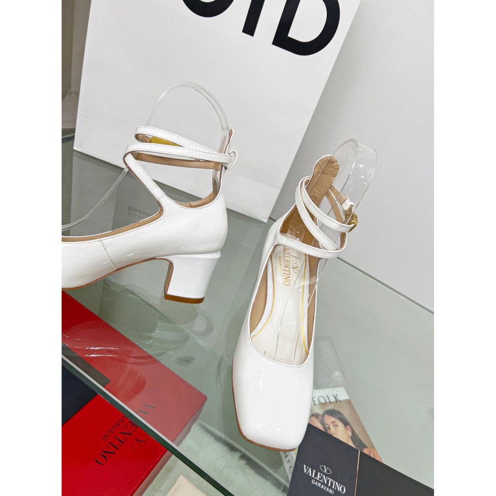 Cheap Reps Valentino Garavani Tan-Go Pumps 60mm In White Patent Leather