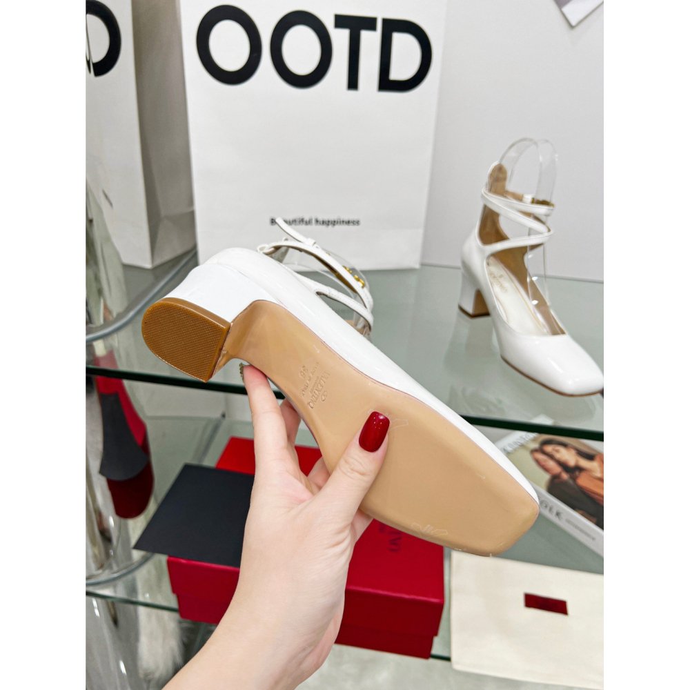 Cheap Reps Valentino Garavani Tan-Go Pumps 60mm In White Patent Leather