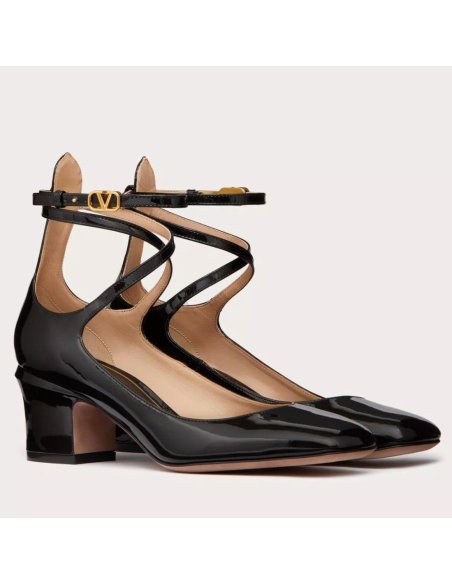 Cheap Reps Valentino Garavani Tan-Go Pumps 60mm In Black Patent Leather