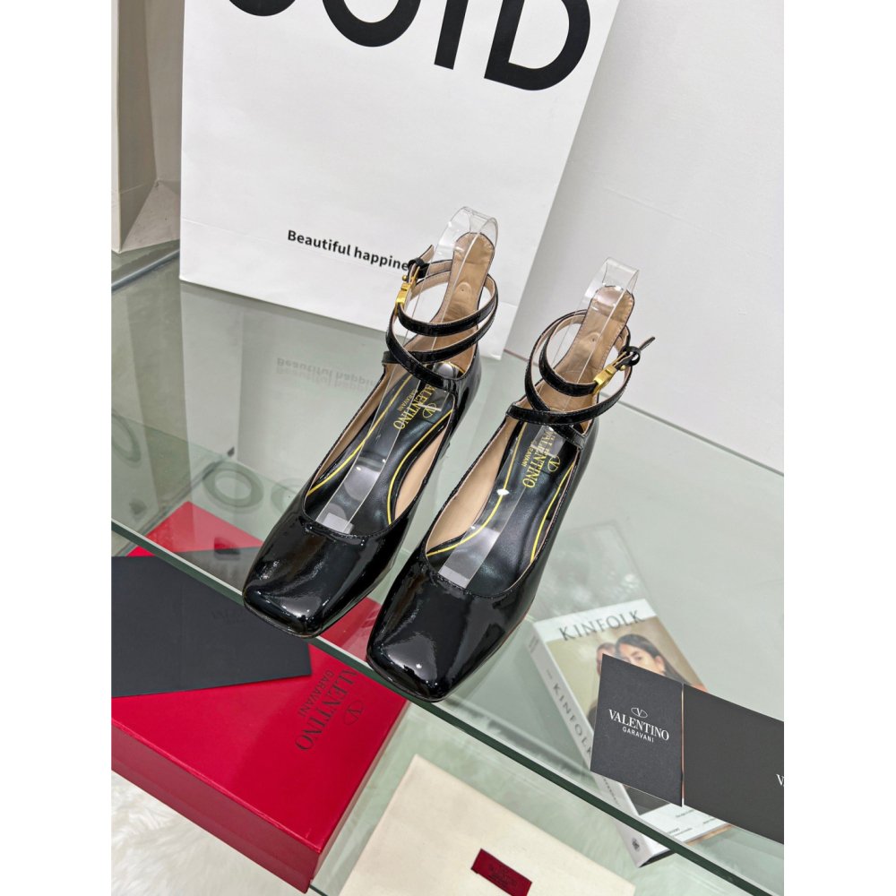 Cheap Reps Valentino Garavani Tan-Go Pumps 60mm In Black Patent Leather