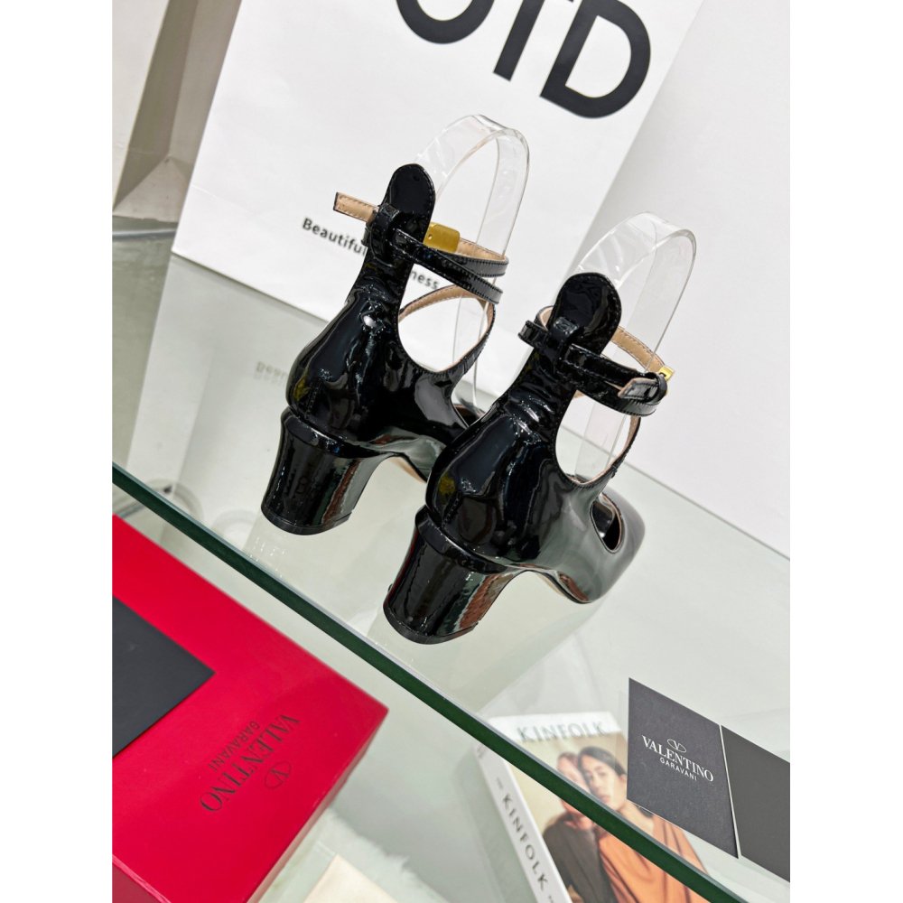 Cheap Reps Valentino Garavani Tan-Go Pumps 60mm In Black Patent Leather