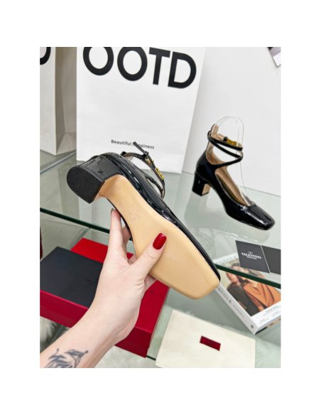 Cheap Reps Valentino Garavani Tan-Go Pumps 60mm In Black Patent Leather