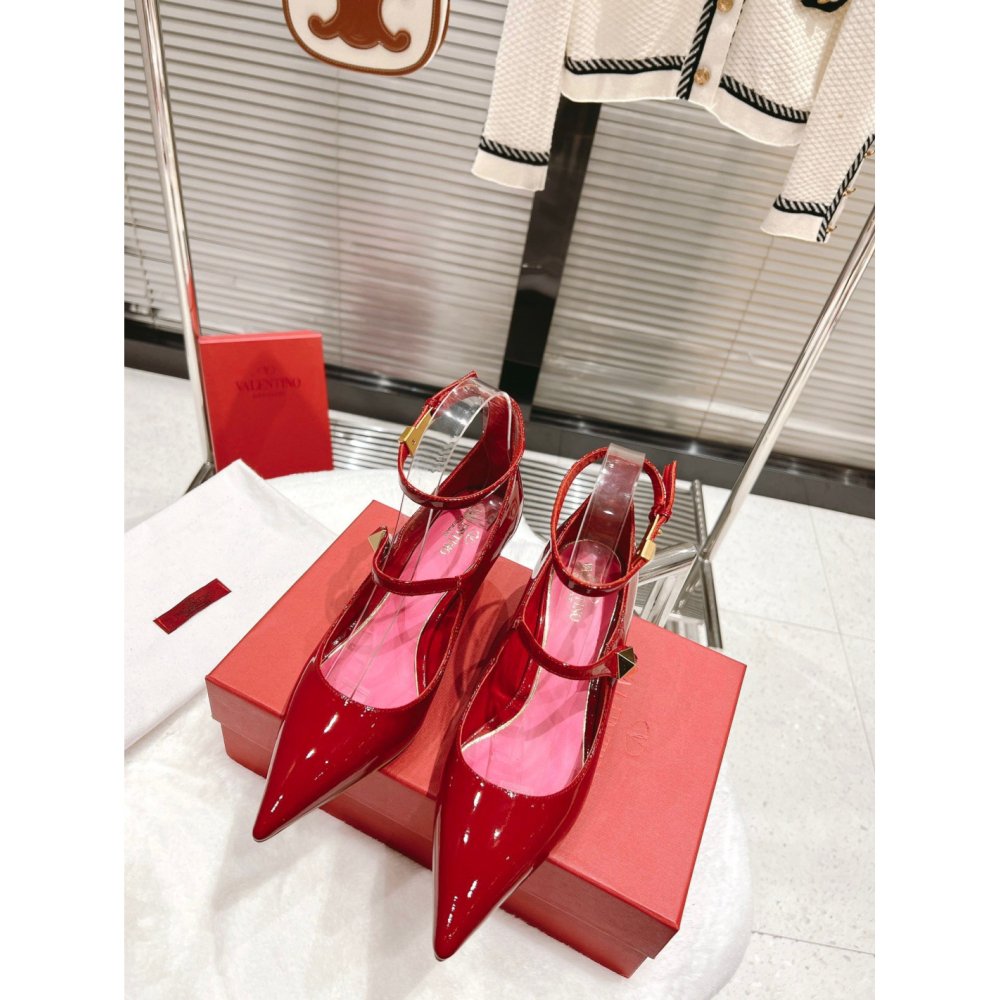 Cheap Reps Valentino Tiptoe Pumps 50mm In Red Patent Leather