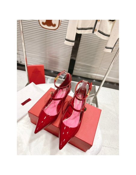 Cheap Reps Valentino Tiptoe Pumps 50mm In Red Patent Leather