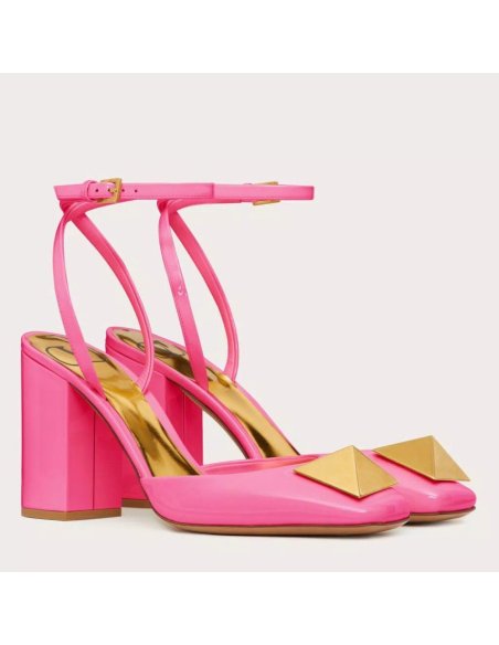 Cheap Reps Valentino One Stud Pumps 90mm In Pink Patent Leather