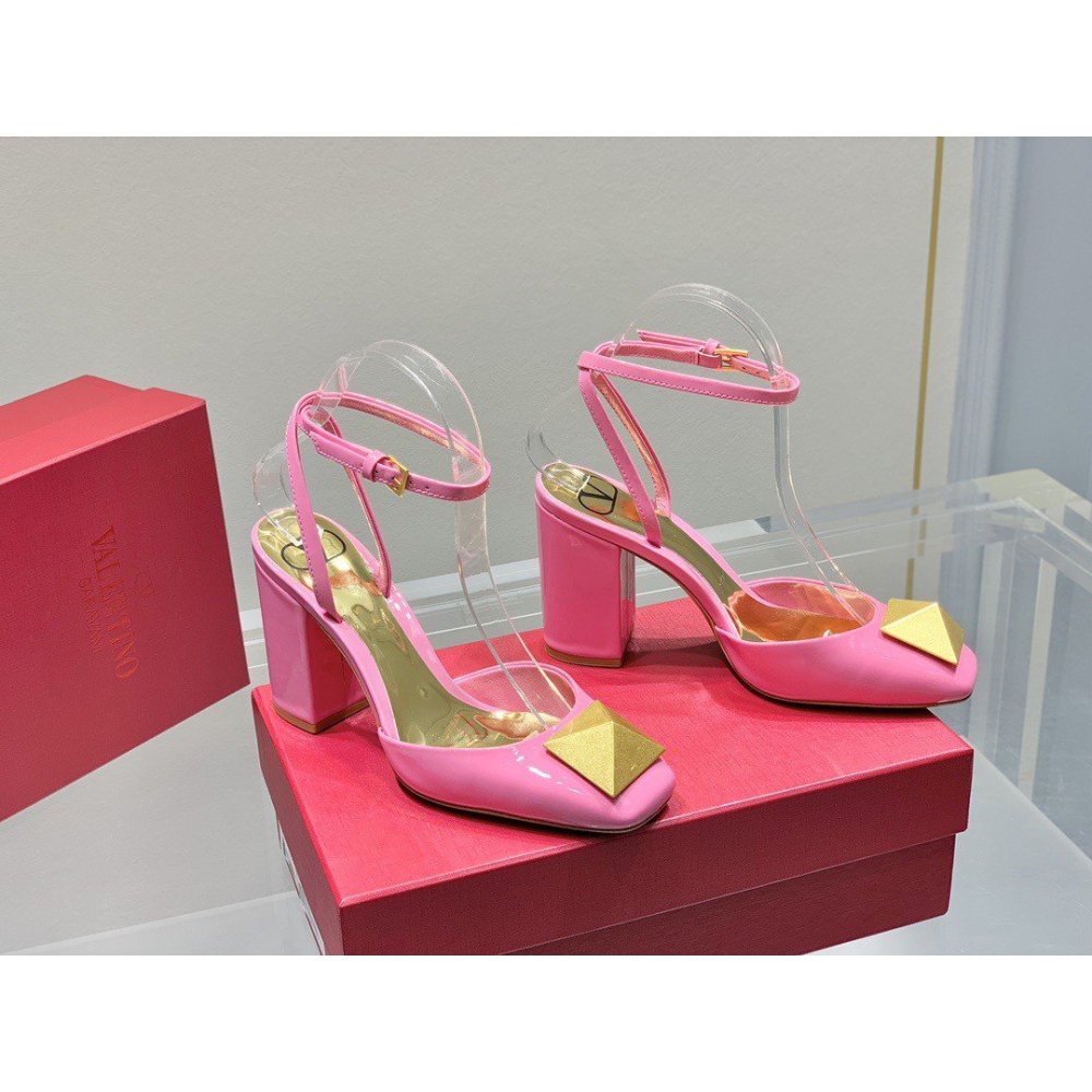 Cheap Reps Valentino One Stud Pumps 90mm In Pink Patent Leather
