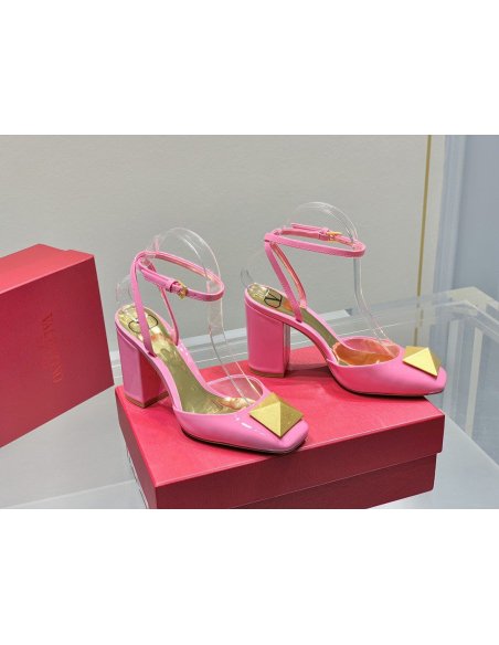 Cheap Reps Valentino One Stud Pumps 90mm In Pink Patent Leather