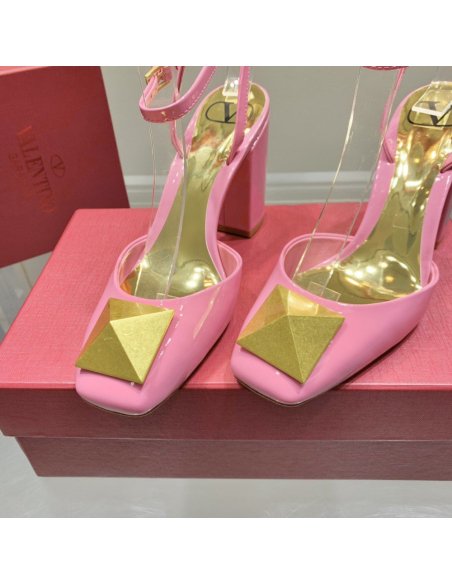 Cheap Reps Valentino One Stud Pumps 90mm In Pink Patent Leather