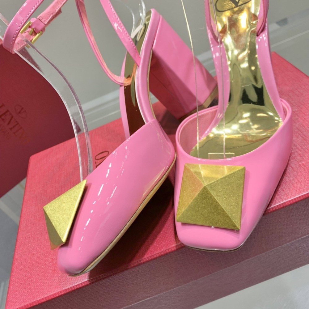 Cheap Reps Valentino One Stud Pumps 90mm In Pink Patent Leather