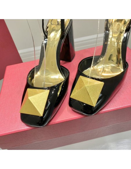Cheap Reps Valentino One Stud Pumps 90mm In Black Patent Leather