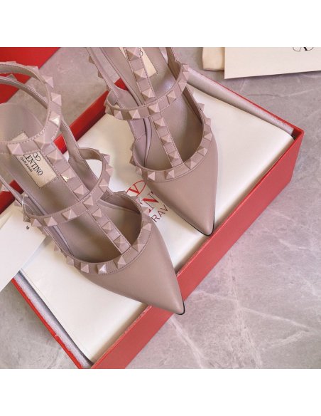 Cheap Reps Valentino Rockstud Ankle Strap Black Pumps 100mm with Poudre Studs