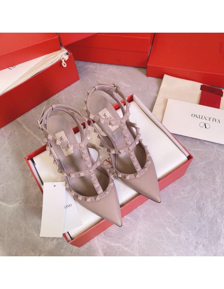 Cheap Reps Valentino Rockstud Ankle Strap Black Pumps 100mm with Poudre Studs