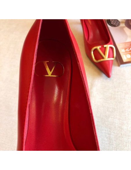 Cheap Reps Valentino Garavani Vlogo Pumps 45mm In Red Lambskin
