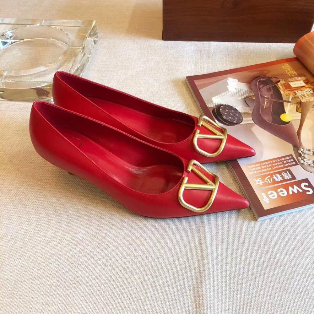 Cheap Reps Valentino Garavani Vlogo Pumps 45mm In Red Lambskin