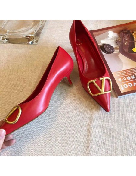 Cheap Reps Valentino Garavani Vlogo Pumps 45mm In Red Lambskin