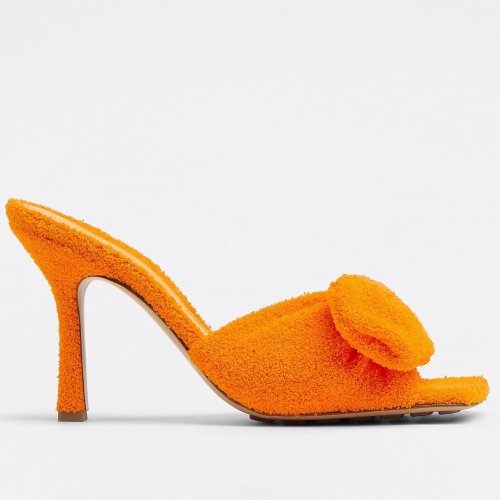 Cheap Reps Bottega Veneta Stretch Sandals In Orange Stretch