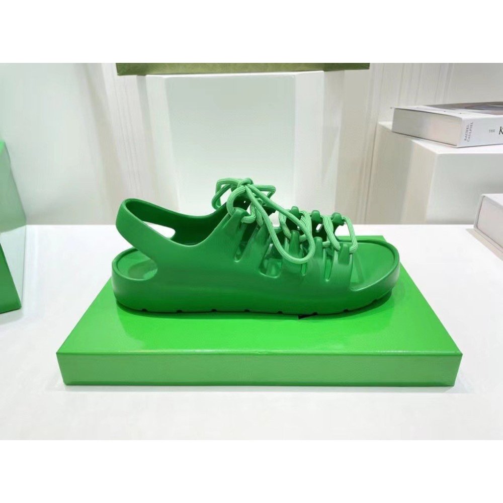 Cheap Reps Bottega Veneta Jelly Sandals In Green Rubber