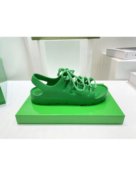 Cheap Reps Bottega Veneta Jelly Sandals In Green Rubber