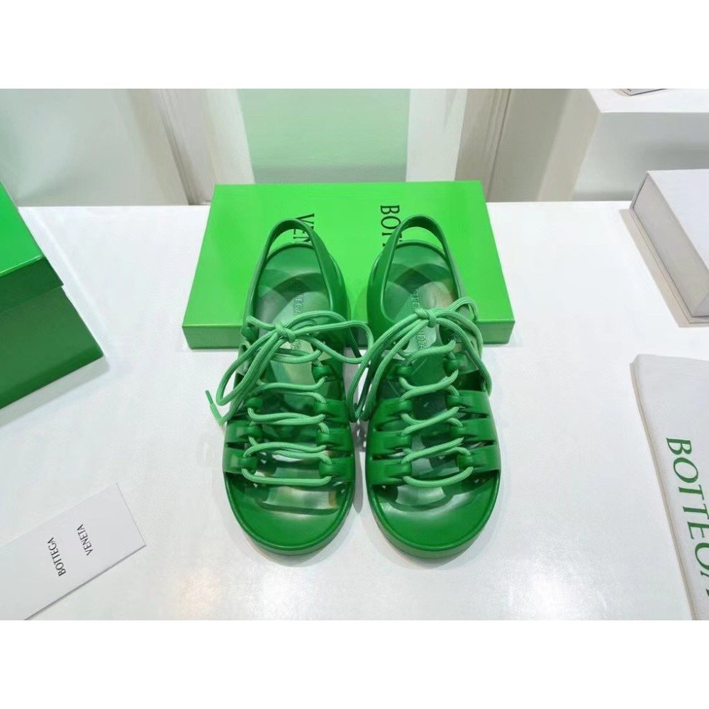 Cheap Reps Bottega Veneta Jelly Sandals In Green Rubber
