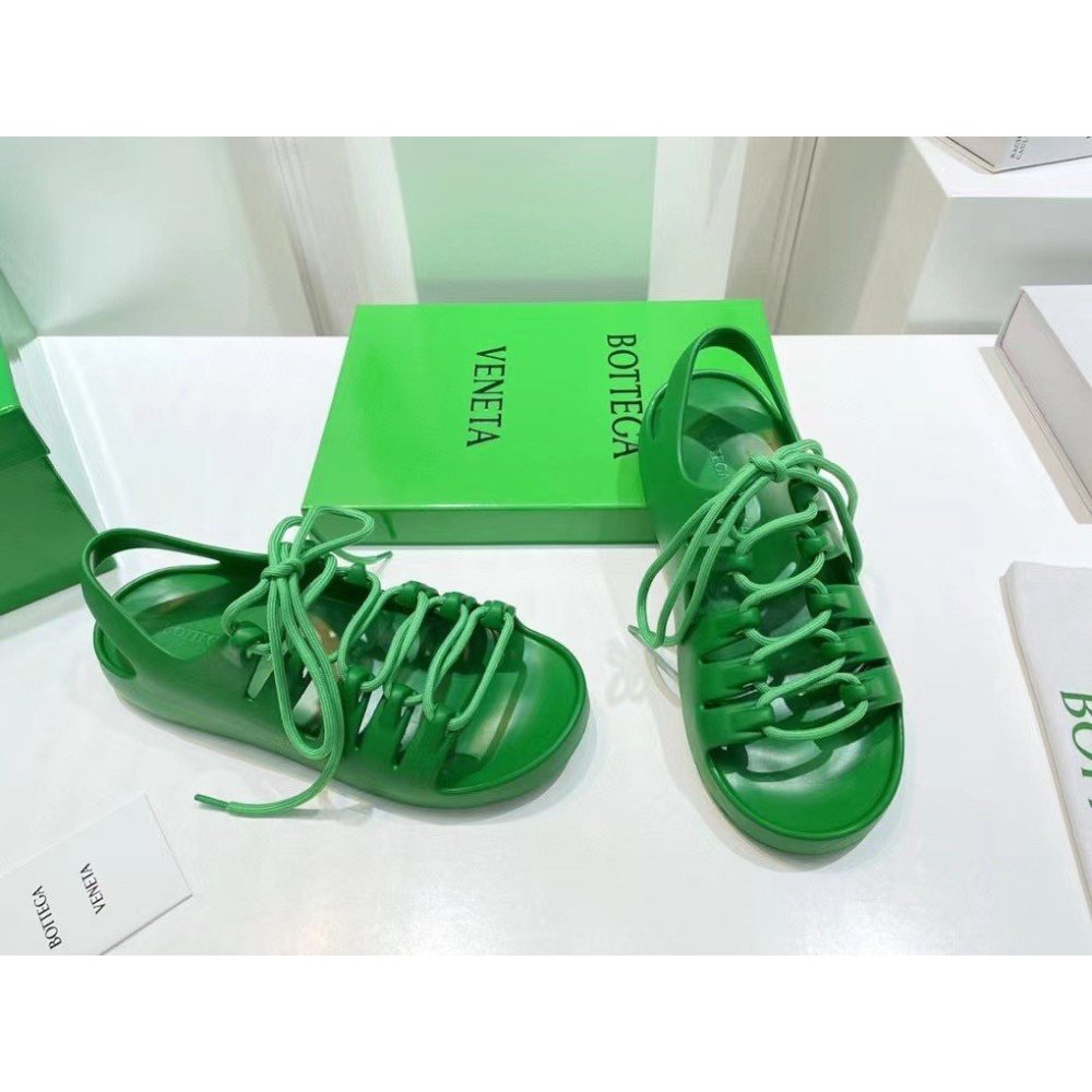 Cheap Reps Bottega Veneta Jelly Sandals In Green Rubber