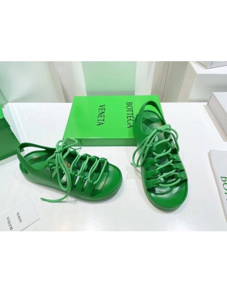 Cheap Reps Bottega Veneta Jelly Sandals In Green Rubber