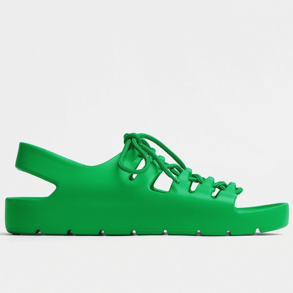 Cheap Reps Bottega Veneta Jelly Sandals In Green Rubber